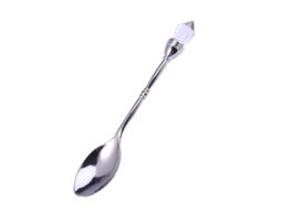 1 Unidade De Colher De Café Com Cabeça De Diamante Incorporada