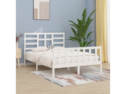 Cama Sem Colchão 120x200 Cm Madeira De Pinho Maciça Branco