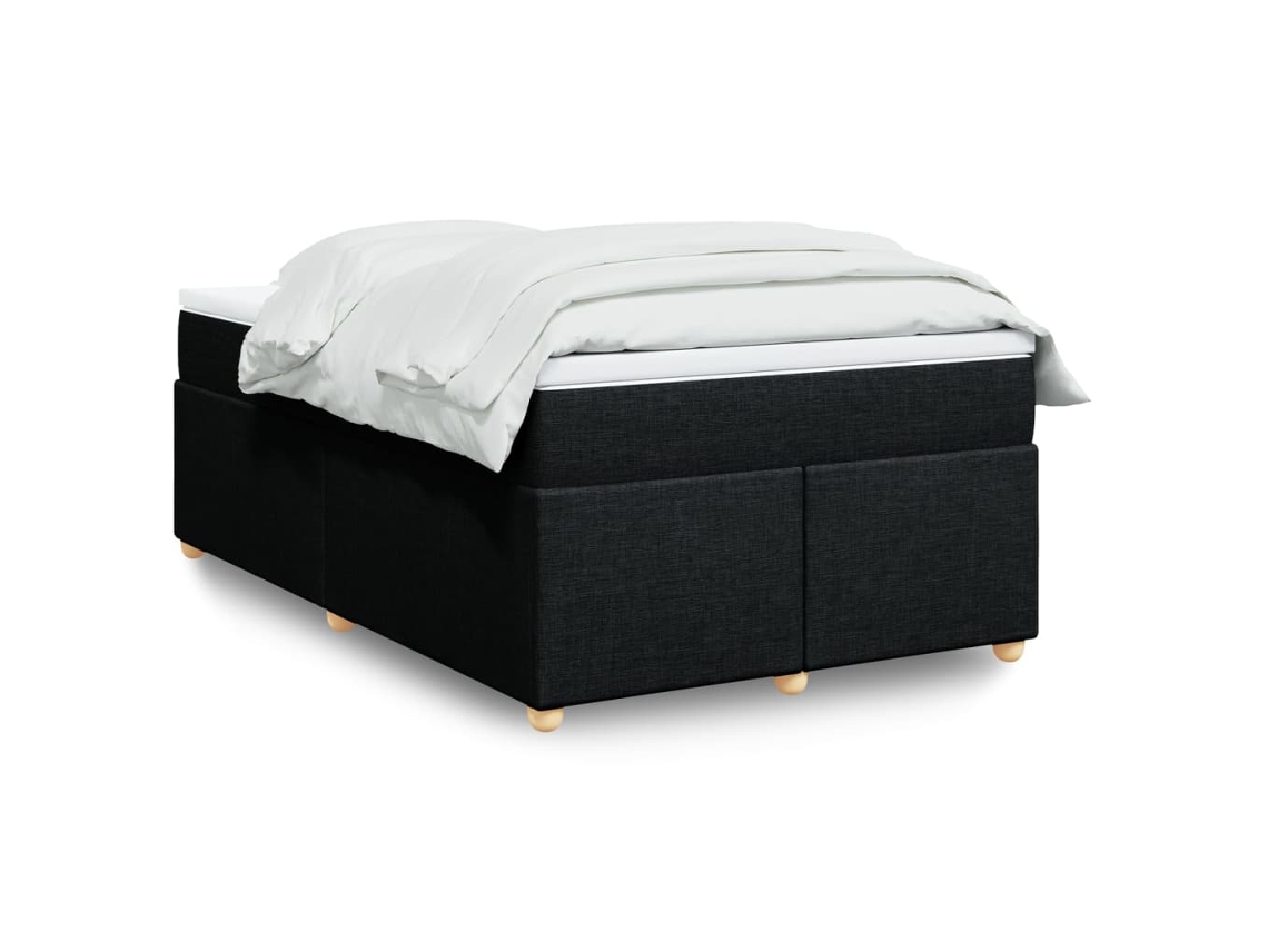 Vidaxl Cama Com Molas/colchão 120x200 Cm Tecido Preto