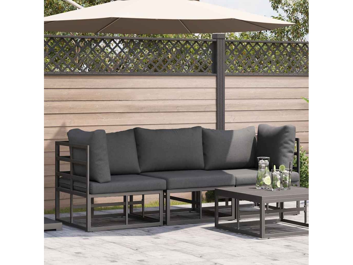 Vidaxl 3 Unid. Móveis Para Exterior Metal Preto E Anthracite