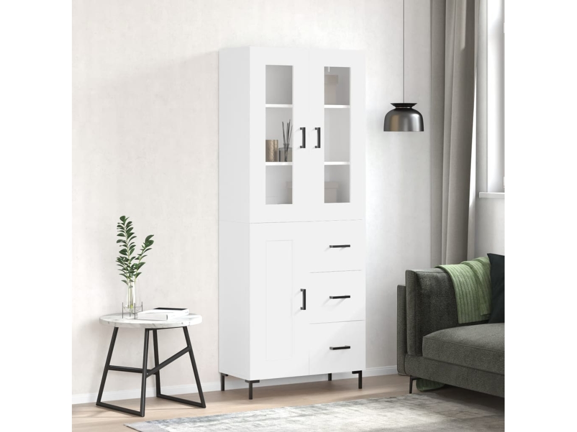 Armario alto 69,5x34x180 cm Derivados de madera Blanco