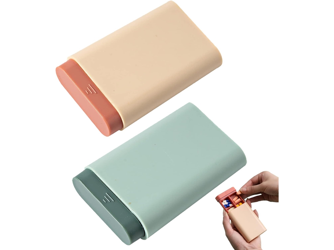 Armários De Remédios, Porta Comprimidos Com 6 Compartimentos, Armário Remédios Para Viagem E Uso Diário Aquaforge (verde Rosa)