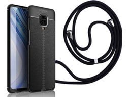 Capa Redmi Note 9S Rugged Leather com Fita Preto
