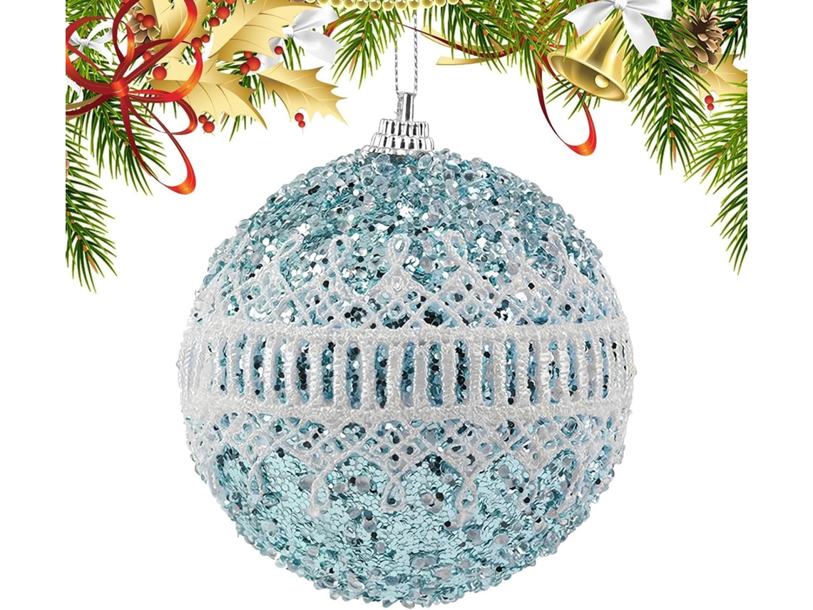 Bola De Natal Decorativa, Enfeite Brilhante E À Prova D'água De 8 Cm Para Decoração.