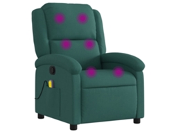 Massage Recliner Chair, Massage Recliner Chairs Vidaxl Verde Tecido