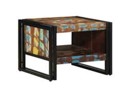 Vidaxl Mesa De Centro Multicor 50x50x38 Cm Madeira Maciça Recuperada