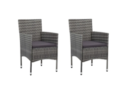 Cadeiras De Jantar Para Jardim 2 Pcs Vime Pe Cinza Dkd Home Decor