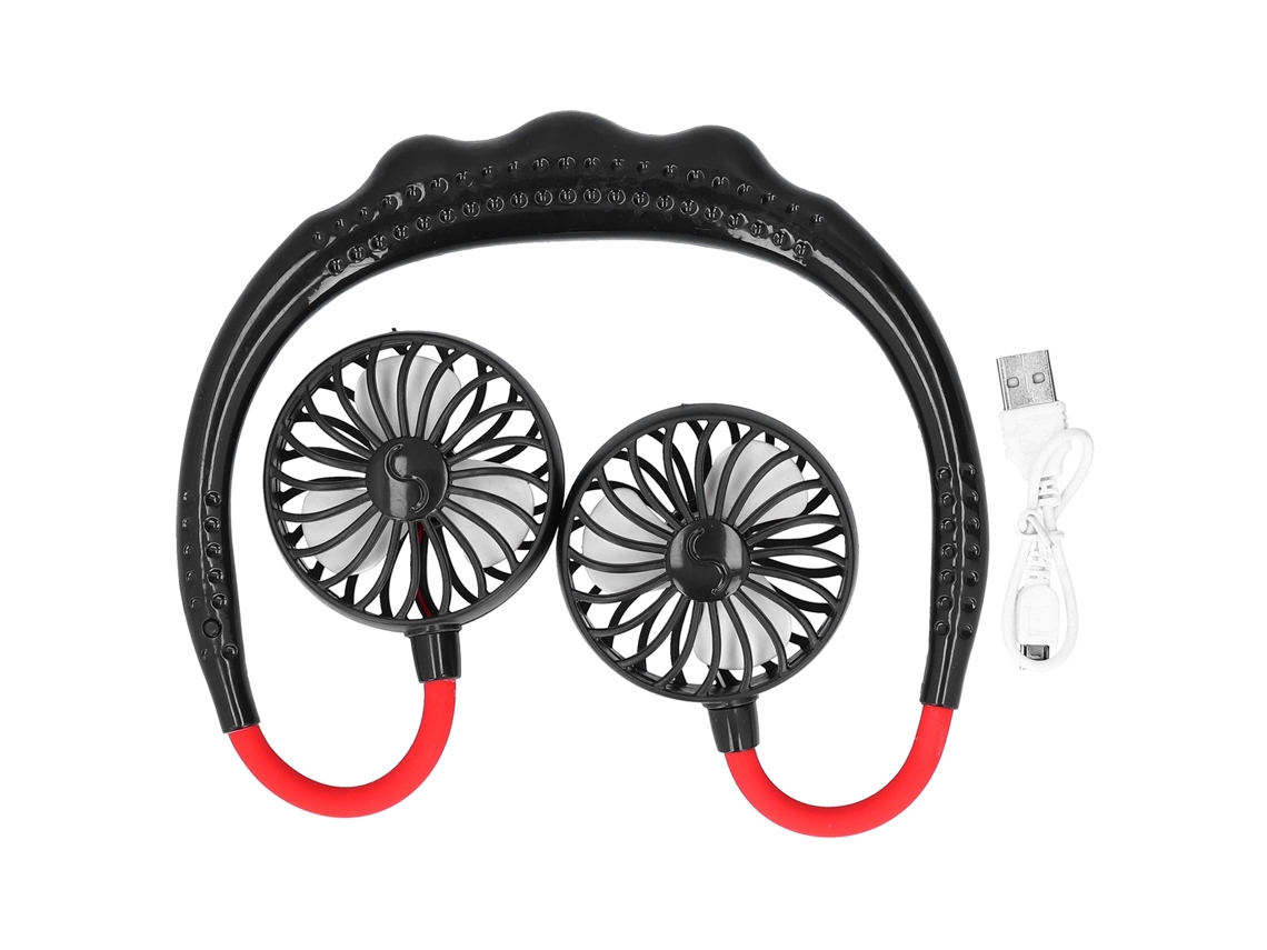 Ventilador de Pescoço Portátil Usb Silencioso Preto