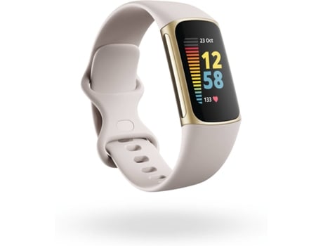 Pulseira de Atividade  Charge 5 - Lunar Branco / Ouro Suave Aço Inoxidável