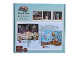 Mali brinquedo Casa Miniatura em Madeira Diy Série de Livros Presente de Aniversário N‑002
