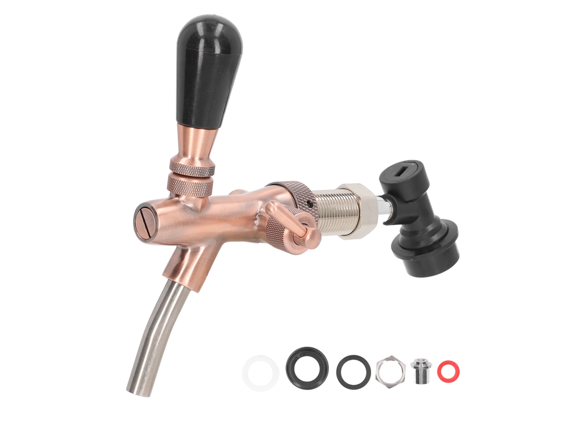 Eyf bico de Cerveja Aço Inoxidável Latão Adjustable G5/8 com Conector Rápido Bronze Vermelho