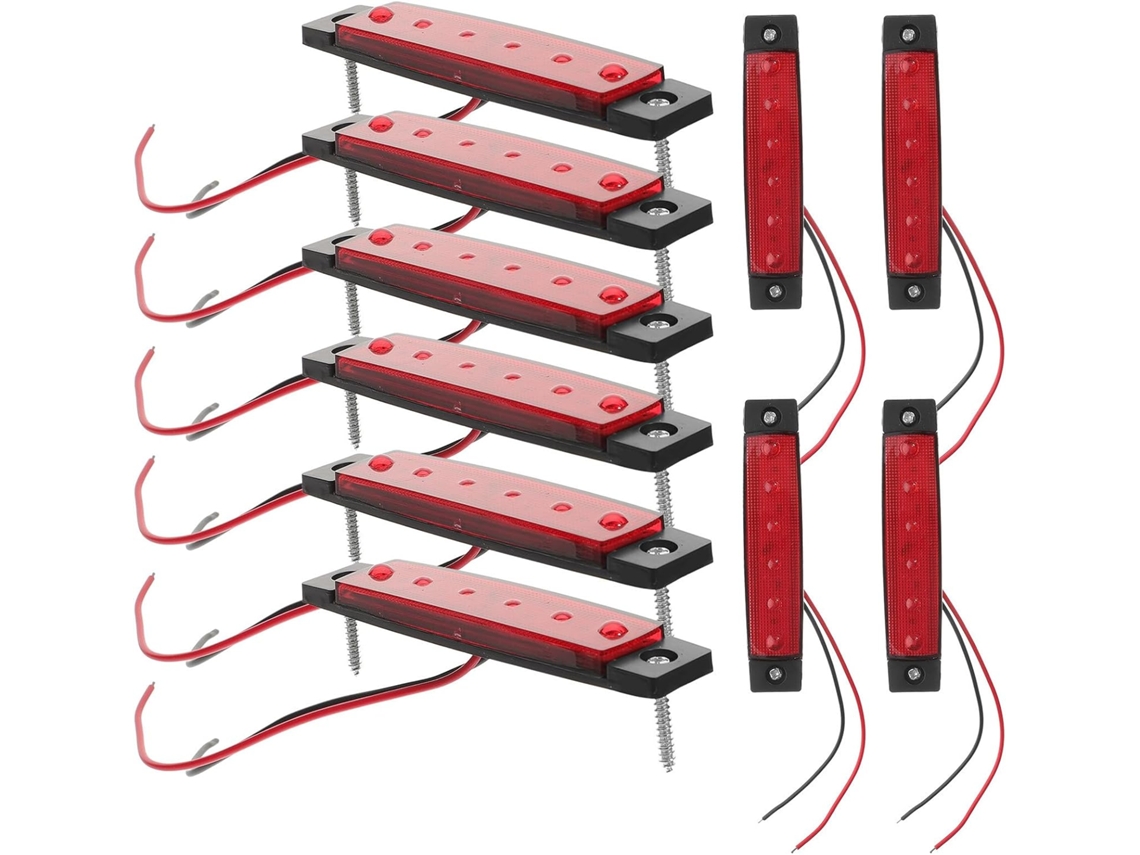Conjunto De 10 Luzes Sinalização Lateral Em Led Vermelho Para Carro,caminhão E Reboque-