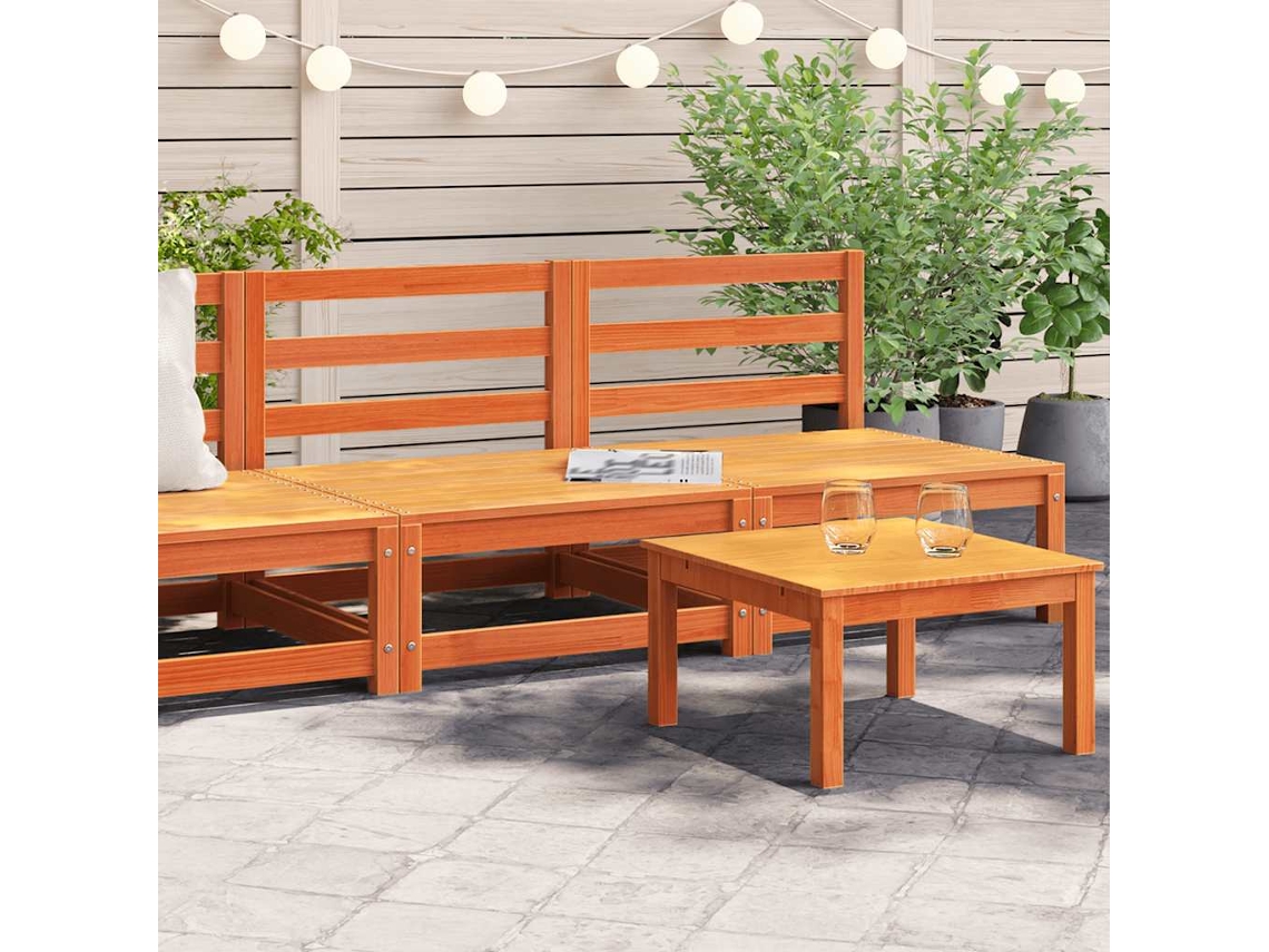 Vidaxl Sofás Sem Braços Para Jardim 2 Pcs Pinho Maciço Castanho-mel