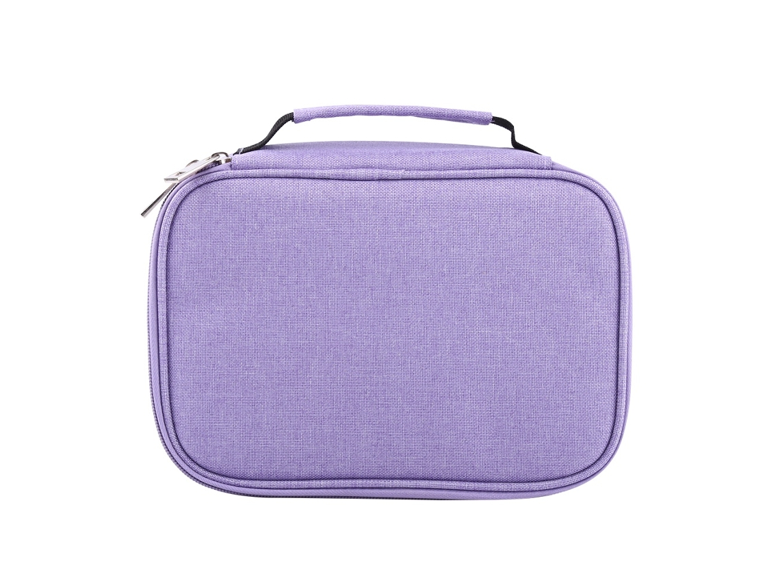 Estojo para Lápis, Grande Capacidade, 2 Compartimentos, Dobrável, Roxo AQUAFORGE