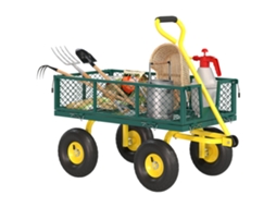 Carrinho de Jardim em Aço com Capacidade de 200 kg e Laterais Removíveis (104x54x51 cm) BTFORUS