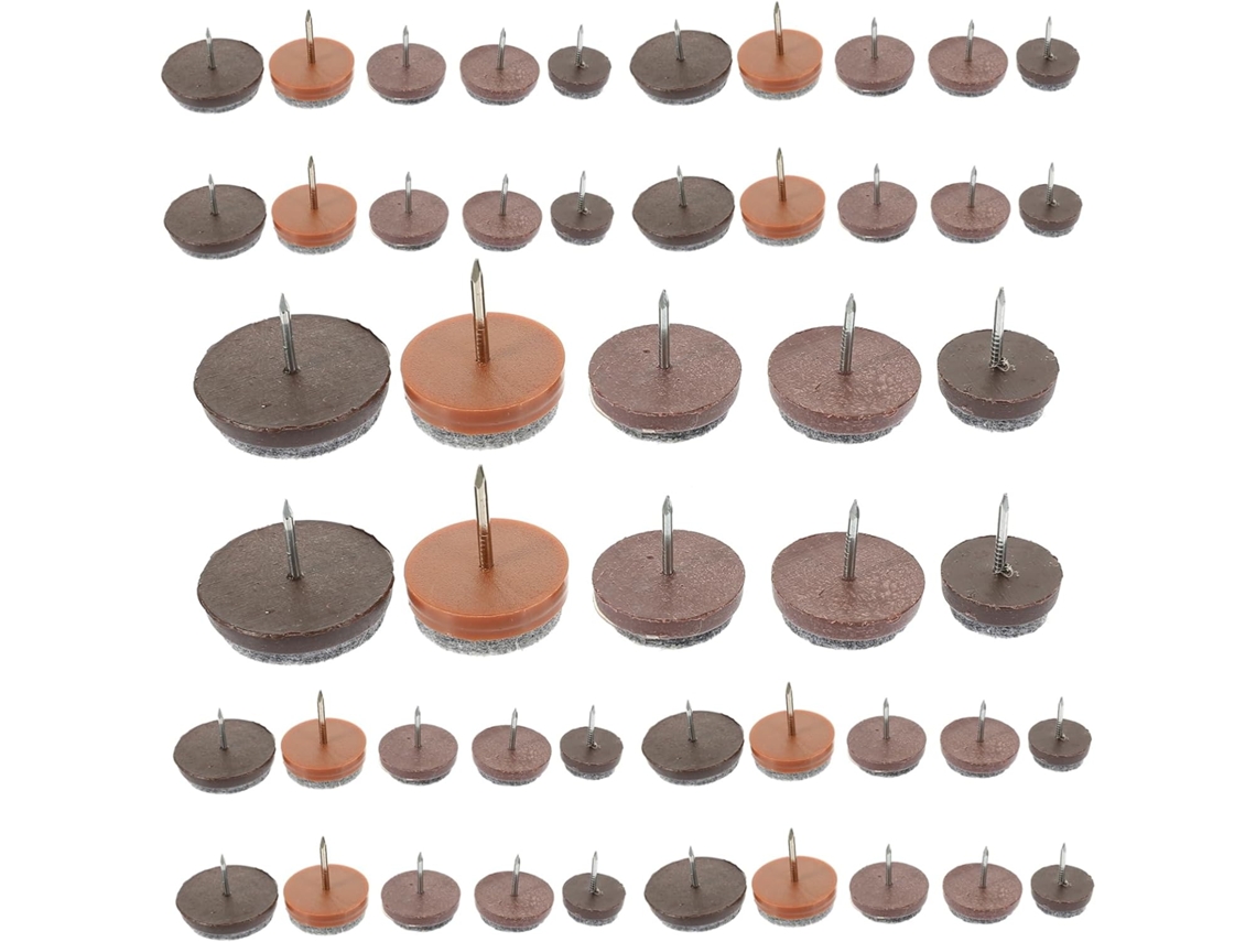 Outanaya Conjunto De 50-protetores Feltro Para Móveis Com Tachas Aço Antiderrapantes Cor Marrom Ideal Proteção E Mudança