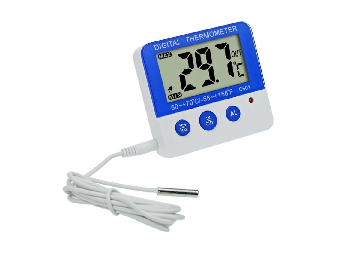Termômetro Digital de Geladeira com Sonda Sala Freezer, Alarme Alta Pr Ecisão Display Lcd GOKOCO