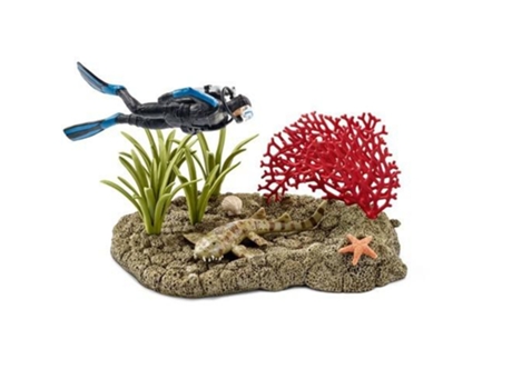 Conjunto de Figuras  Mergulhador nos Corais