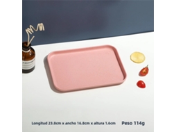 Bandeja Retangular de Plástico para Uso em Restaurantes e Residências, Ideal para Colocar Chá e Copos. MDUG (rosa S)