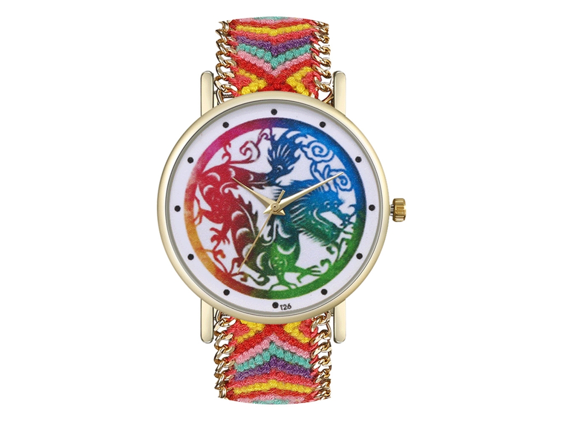 Relógio de Pulso Feminino de Quartzo com Mostrador Redondo Elegante Type 5