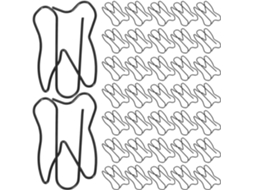 Clipes de papel Homoyoyo 100-Pretos em formato dente para organizar documentos e materiais de escritório.