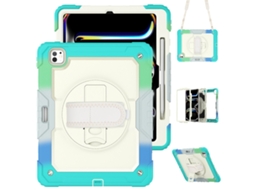 Capa Para Ipad Pro 13 2025/2024 13 Polegadas À Prova De Choque,com Suporte E Alça De Ombroazul Arco-íris