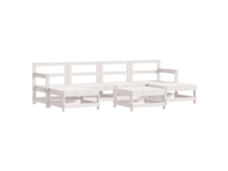 Pcs Conjunto Lounge de Jardim Pinho Maciço Branco MAISON EXCLUSIVE