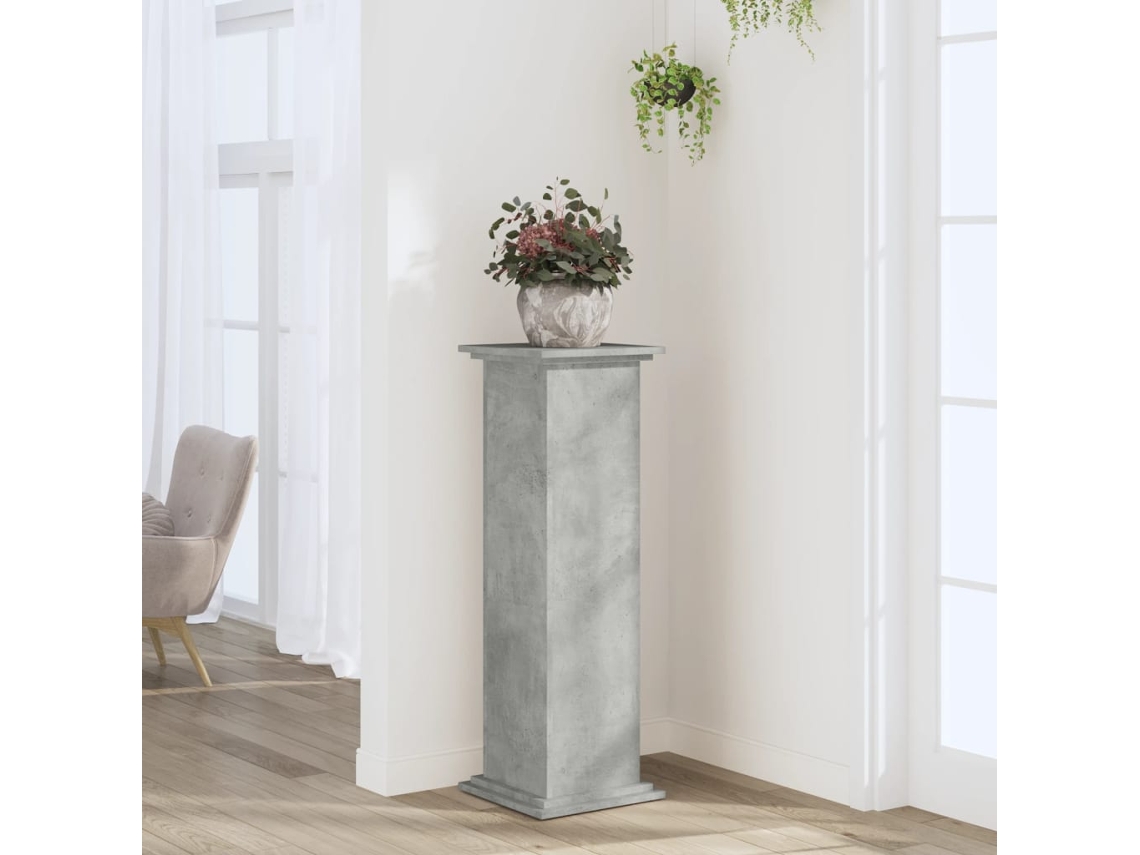 Vidaxl Suporte P/ Plantas 33x33x100 Cm Derivados Madeira Cinza Cimento