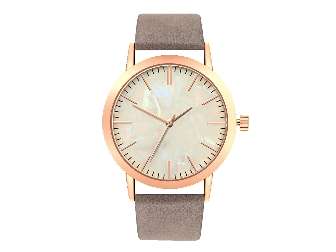Relógio de Pulso de Quartzo para Casal Feminino e Masculino com Pulseira Pu Cinza