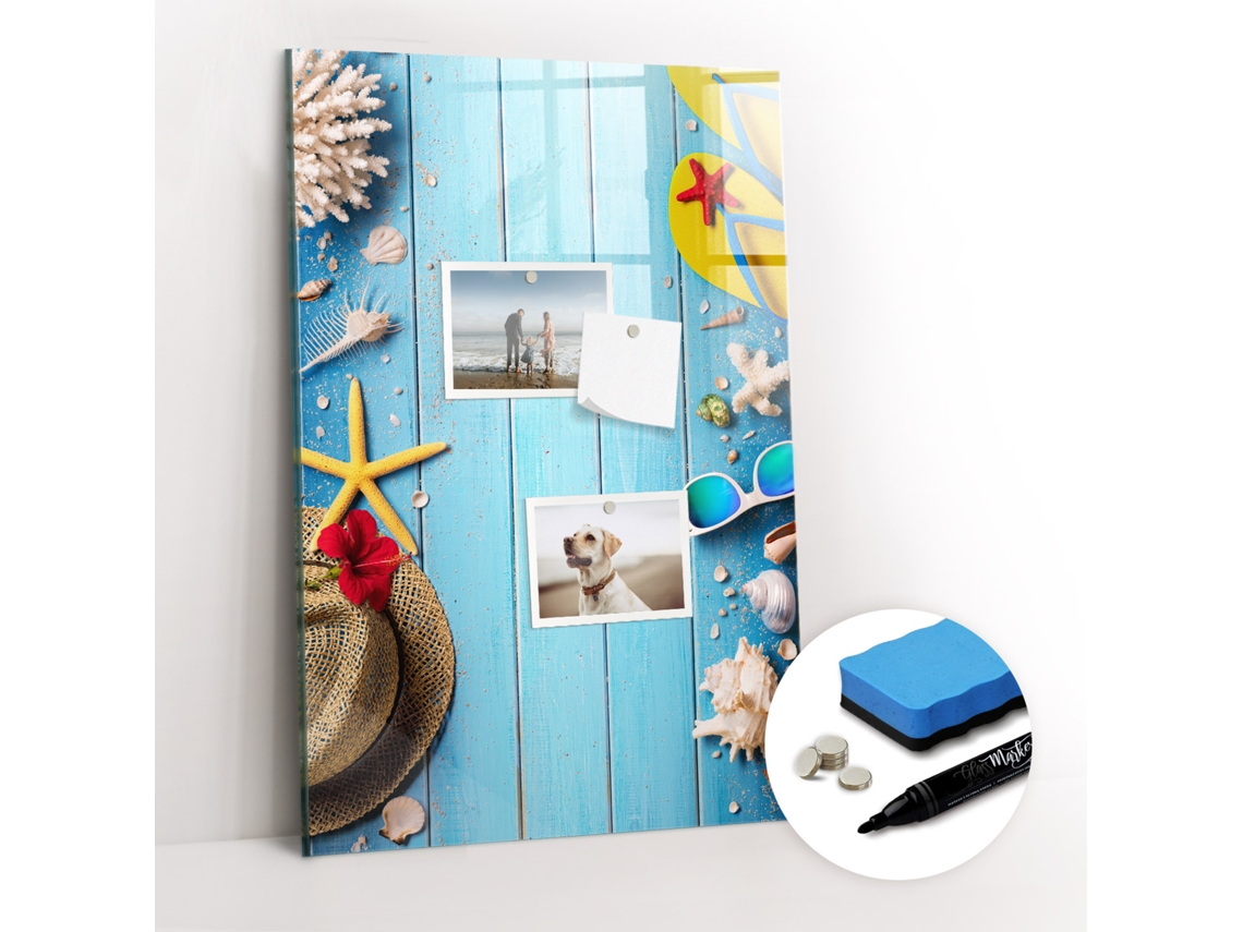 Quadro Magnético Colorido Conjunto De Praia Para O Escritório Espelharte (40x60 Cm)