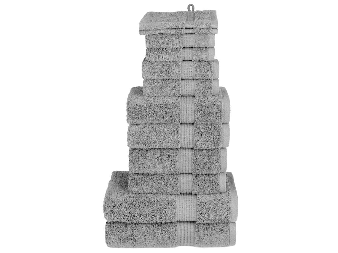 Towel Set, Towel Sets Vidaxl Cinzeto Algodão (n/a)