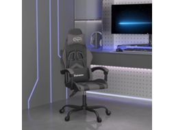 Vidaxl Cadeira Gaming Giratória Couro Artificial Preto E Cinzento