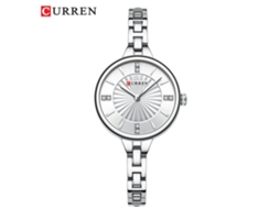 Relógio Feminino (cinta Prateada, Case Prateado E Face Branca), Pulseira Casual Minimalista, Relógio Quartz Com Pulseira De Aço Resistente À Água