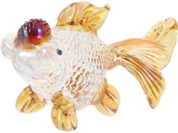 Estatueta Carpa Cristal Dourado 93 24 5 48 Papel Decorativo 72 Escultura Miniatura Decoração Colecionador Koi GOKOCO
