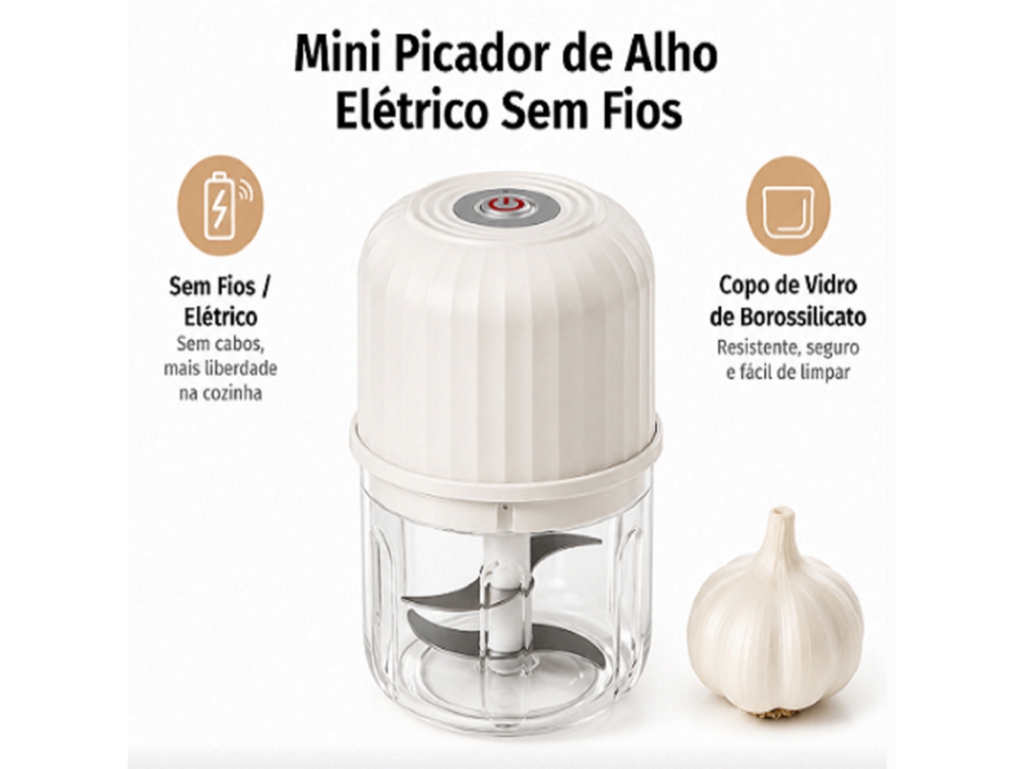 Mini Picador De Alho Elétrico