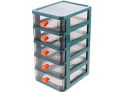 Organizador de Mesa Imikeya com 5 Níveis, Plástico Pp Transparente Verde Esmeralda, para Maquiagem, Materiais