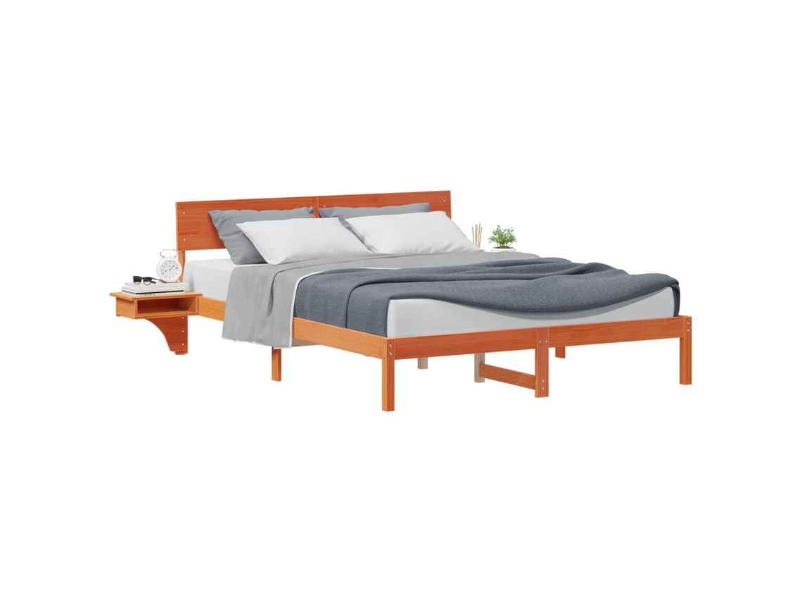 Estrutura da Cama com Cabeceira Marrom Cera 160x200 cm MAISON EXCLUSIVE