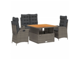 Garden Dining Set, Garden Dining Sets Vidaxl Cinzeto Rattan / Vime (110 Cm Table Length)