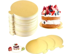 100 Tabuleiros Para Bolo De Mousse Dourados Papel, Descartável, Para Cupcake E Sobremesa Igvtrade (8cm)