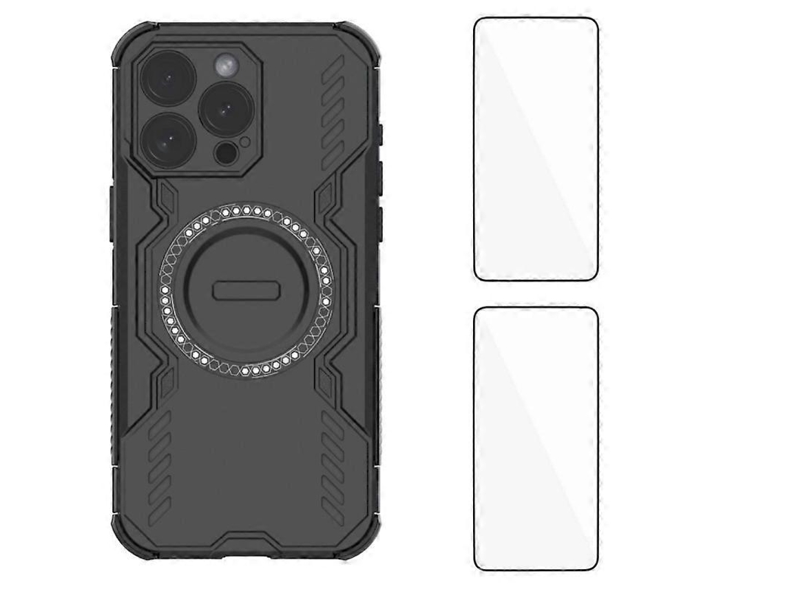 Capa Magnética Tkdaddy Para Iphone 15 Pro Max Wanlonfeng Dj Series Pc Tpu Com 2 Películas De Vidro Temperado Pretas