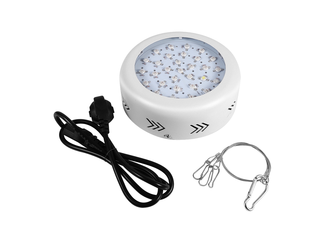 KOFIHETY Luz de cultivo UFO de 300 W com 30 LEDs de espectro total para plantas, frutas e flores de interior (padrão da UE)