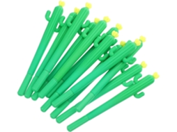 Conjunto De 12 Canetas Criativas Em Formato Cacto, Feitas Pvc, Ideais