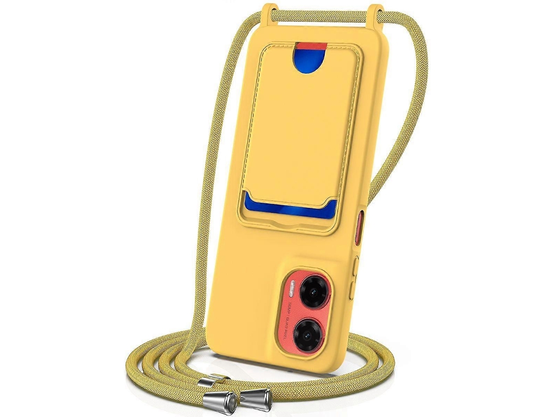 Lurelia Capa Silicone Líquido Com Cartão E Cordão Ajustável Para Motorola Moto G35 5g