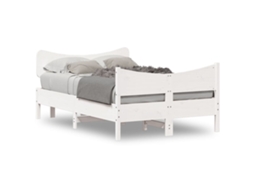 Cama Sem Colchão 120x200 cm Madeira de Pinho Maciça Branco MAISON EXCLUSIVE