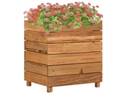 Vidaxl Vaso/floreira 50x40x55 Cm Madeira De Teca Reciclada E Aço