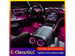 Saída De Ar Frontal Em Led Com 64 Cores, Bocal Em Formato De Turbina, Para Mercedes-benz Classe C W206, Iluminação Ambiente Interna.