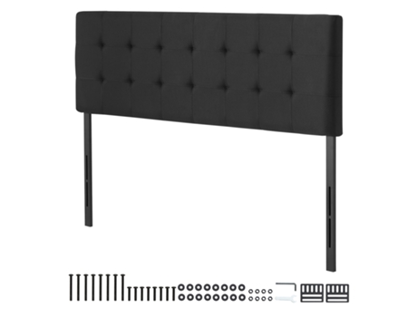 Cabeceira Queen Size Succebuy Com Altura Ajustável Em Incrementos De 5 Cm, Preta