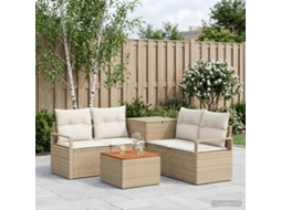 Vidaxl Conjunto De Sofás 6 Unid. Bege E Branco Creme