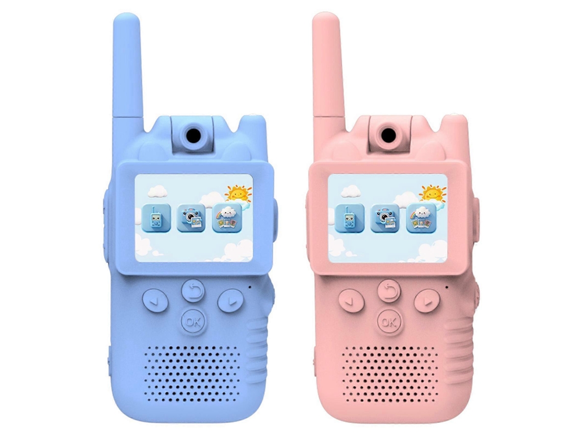 X18 2 Unidades Walkie-talkie Infantil Com Câmera De 180° E Tela De 2 Polegadas (sem Rede) Para Chamadas - Brinquedo Para Uso Externo