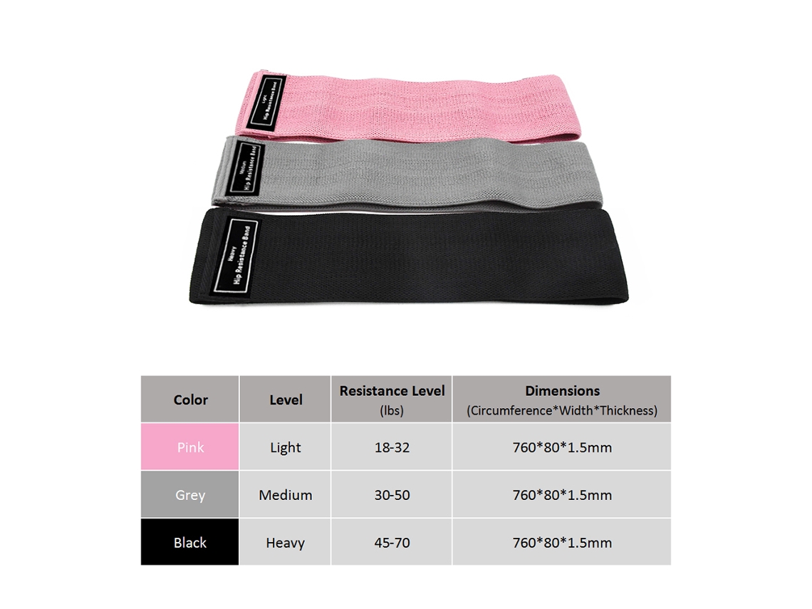 KIT Business de 3 Bandas Elásticas de Resistência para Yoga e Treino com Bolsa S/MARCA